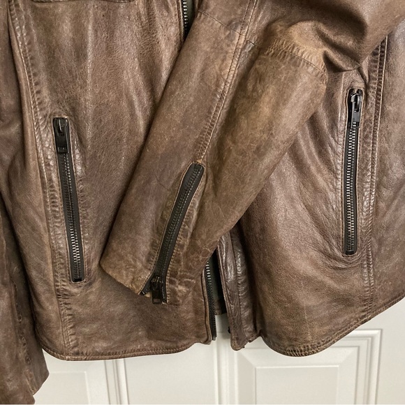 Brown Lamb Leather Zipper Jacket by Overland - Picture 7 of 16